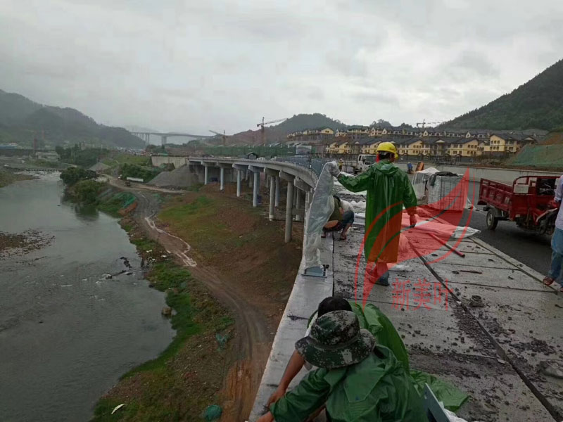 浙江台州灯光桥梁护栏安装现场